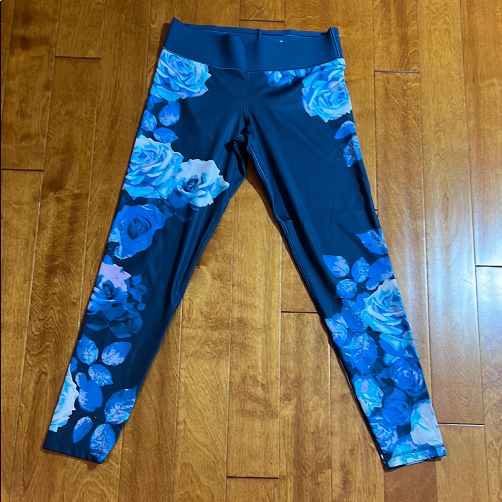 Adidas Blue Floral Leggings